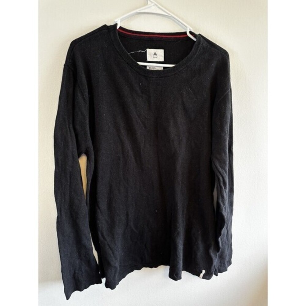 Burton Jumper Crew Neck‎ Men’s Size XLarge Black Pullover Wool Blend Work Travel